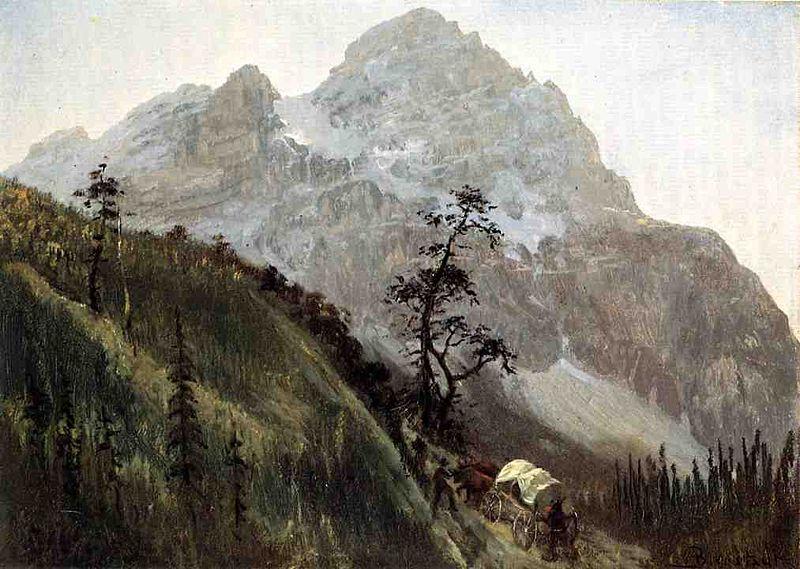Albert Bierstadt Western_Trail_the_Rockies Norge oil painting art